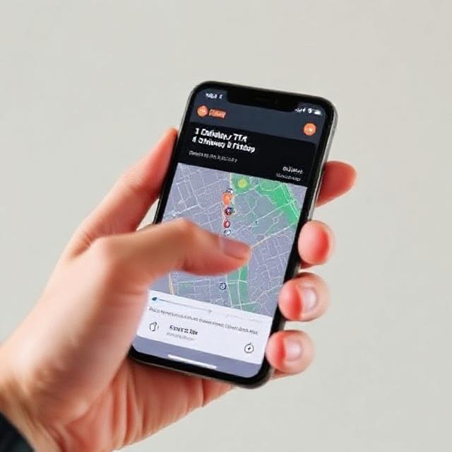 Smartphone showing live delivery tracking map with ETA